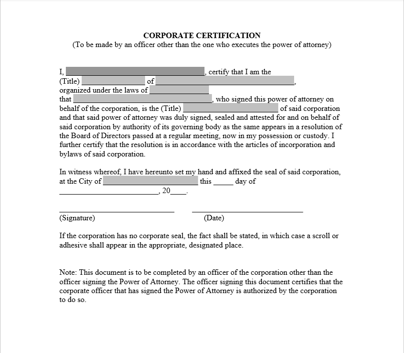 Power of Attorney - Certification (Giấy ủy quyền - Chứng nhận)