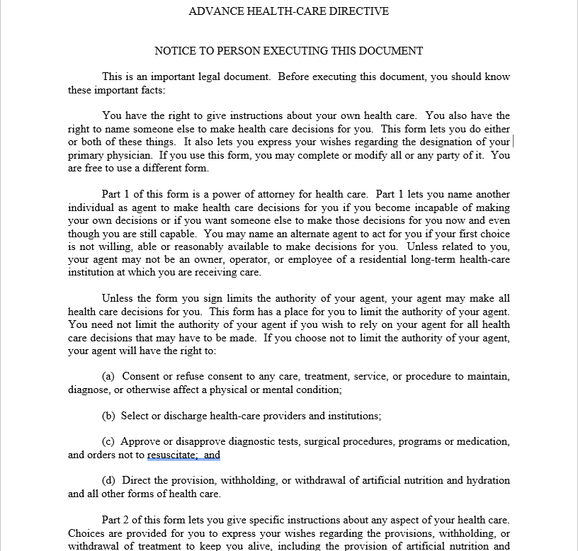 Uniform Healthcare Act Form - Biểu mẫu Đạo luật chăm sóc sức khỏe thống nhất