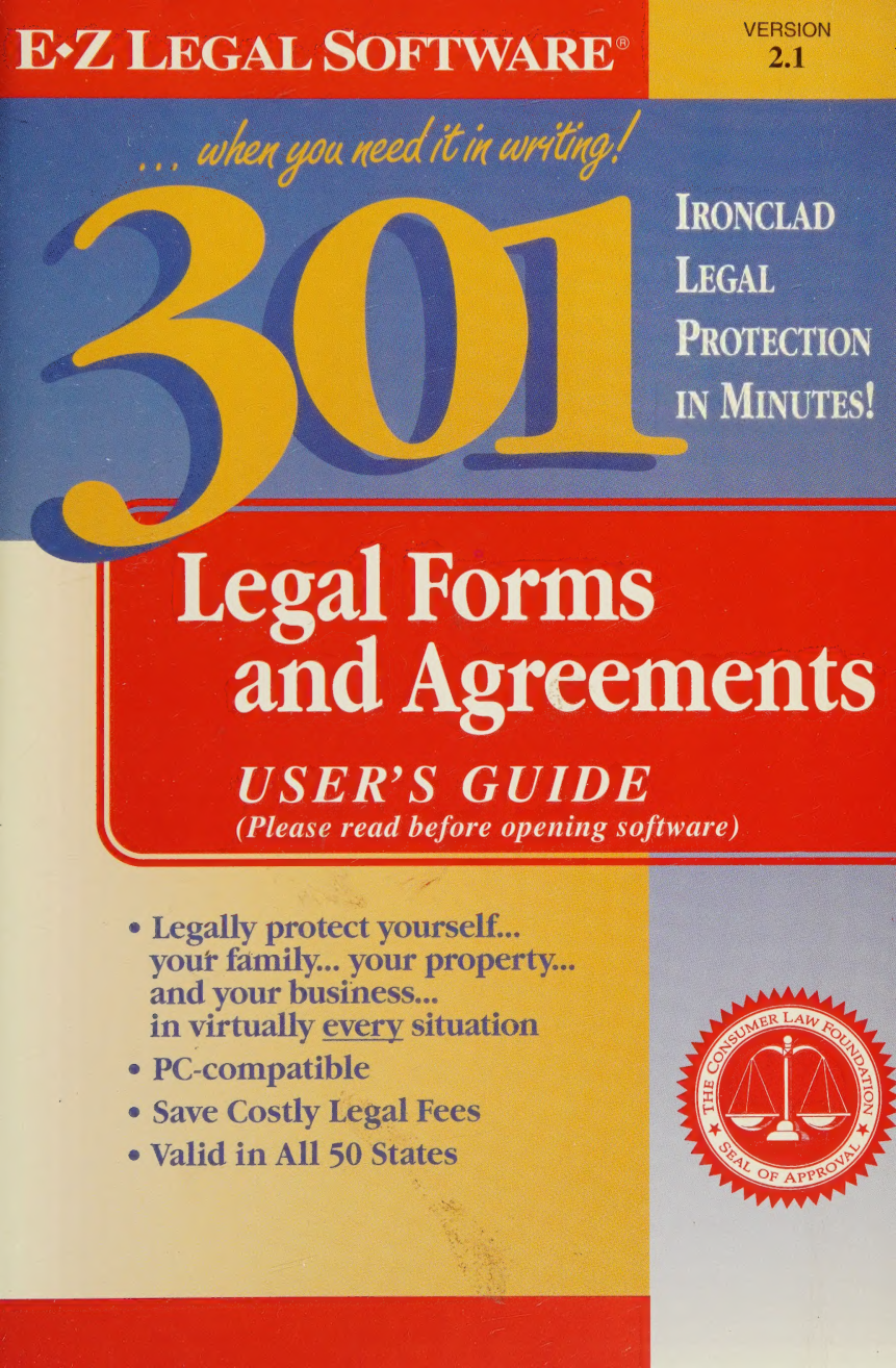 301 legal forms and agreements -- E-Z Legal Forms